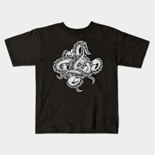 Grey Tentacle Mess Kids T-Shirt